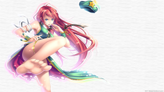 Girl long hair green dress 2 - giantess art free wallpaper