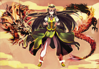 Woman dress dragon wings flying - a woman in a dress free wallpaper