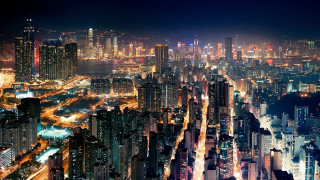 City night lights buildings background 2 - cui bai free wallpaper