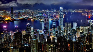 City skyline night lights water 14 - cui bai free wallpaper
