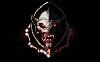 Demonic demon glowing eyes fangs 3 - sinister free wallpaper