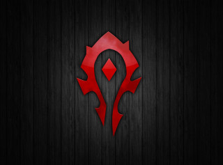 Red horde symbol black wood - minimalism free wallpaper