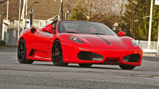 Red sports car white fence - bernardo cavallino free wallpaper