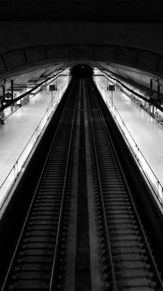 Train station train tunnel light - symmetric free wallpaper