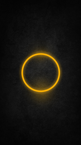Yellow circle glowing dark night - a minimalist painting free wallpaper