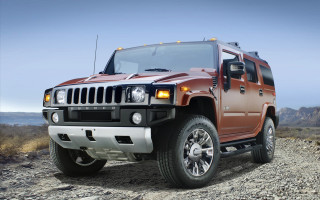 Hummer truck desert rocky road - hard surface free wallpaper
