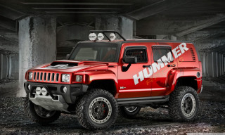 Red hummer truck parking garage - a parking garage free wallpaper