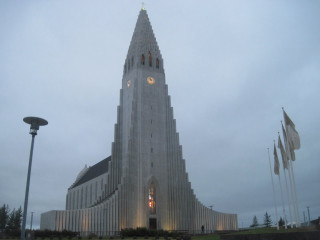 Large white building clock light - ásgrímur jónsson free wallpaper