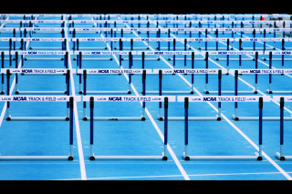 Blue tennis courts white lines - blunt free wallpaper
