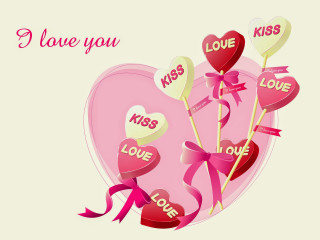 Valentines day card heart lollipops - a bow free wallpaper