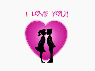 Couple kissing heart i love - a couple kissing in front free wallpaper