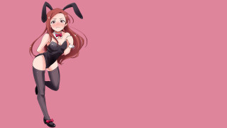 Woman bunny ears black dress - context art free wallpaper