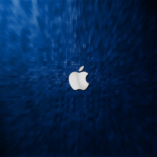 Blue apple logo blurry background - holography free wallpaper