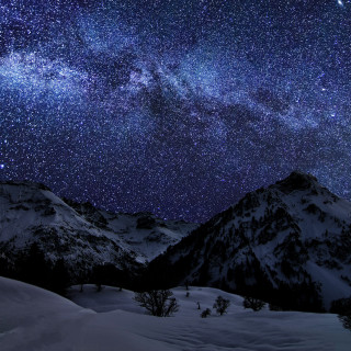 Night sky stars mountain range 18 - arthur b. carles free wallpaper