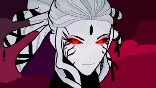 Woman red eyes white hair - a red eye free wallpaper