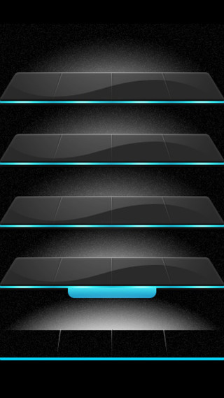 Shelves blue lights black background - holography free wallpaper