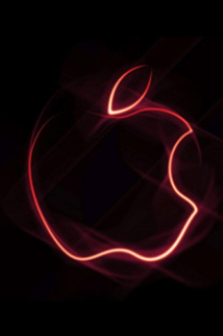 Red apple logo black background 2 - adobe photoshop free wallpaper