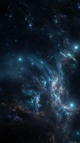 Large star cluster bright blue 5 - blue light free wallpaper