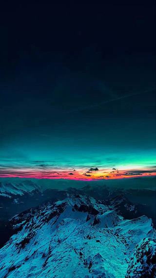 Mountain sunset clouds red blue - sky free wallpaper