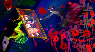 Woman holding frame man standing - a picture frame free wallpaper