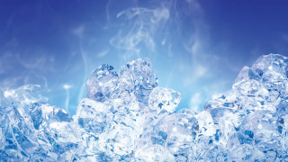 Ice cubes smoke blue background - ice free wallpaper