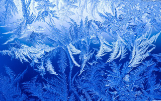 Frosted window closeup blue ice - ice free wallpaper