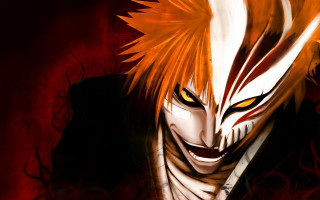 Demonic anime orangehair yelloweyes whiteface - a white face free wallpaper