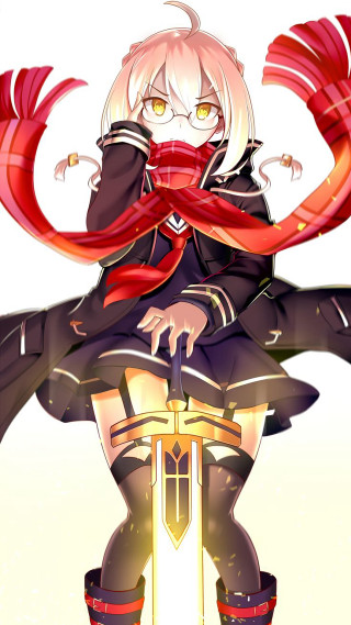 Woman sword red scarf neck - her hip free wallpaper