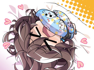 Cartoon character hat clock hearts - dan content free wallpaper