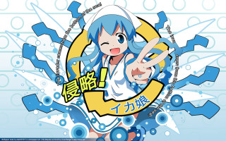 Cartoon character blue hair peace - rayonism free wallpaper for desktop