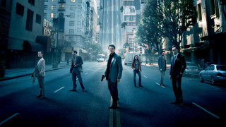 City night walkers tall buildings - arnold mesches free wallpaper
