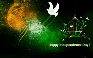 Green yellow background bird cage - free new year wallpaper
