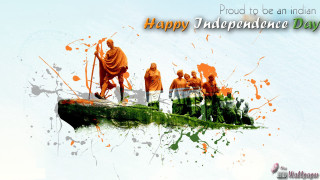 Boat people water orange paint - lyco art free wallpaper