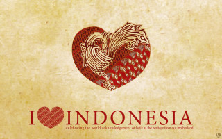 Heart shaped bird indonesia red - center free wallpaper