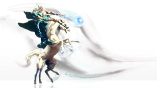 Man riding white horse white - a white wall free wallpaper