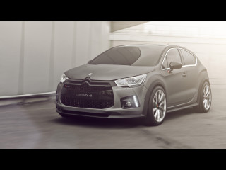 Grey citroen driving street white - a black car in the foreground free wallpaper
