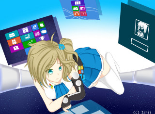 Girl laying bed remote control - purism free wallpaper