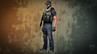 Military man gun scarf neck - chippy free wallpaper
