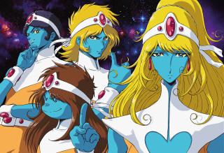 Cartoon characters galaxy background stars - a group of cartoon characters free wallpaper
