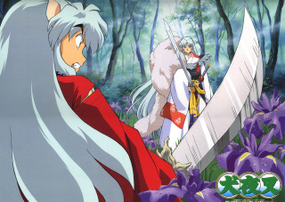 Cartoon woman sword forest man - a cartoon of a woman holding free wallpaper