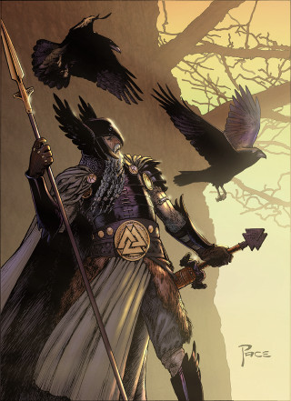 Man armor sword crow shoulder - fantasy art free wallpaper