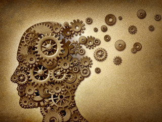 Person head gears brown background - gear free wallpaper