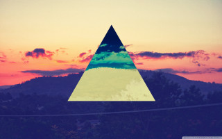 Triangle sunset sky mountain background - a triangle free wallpaper