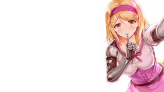 Woman gun pink dress headband - her chest free wallpaper