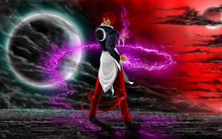 Fantasy anime woman reddress moon - a long dress free wallpaper