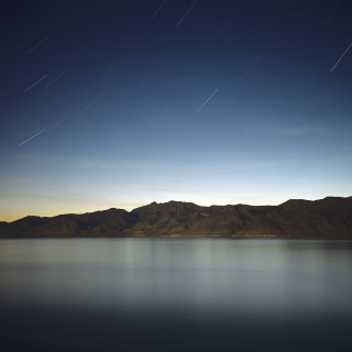 Lake mountain star trail sky - australian tonalism free wallpaper