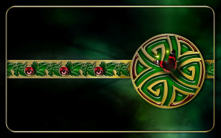 Green gold background bird decorative - elden ring free wallpaper