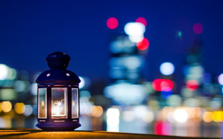 Lantern lit night sky city - the night sky free wallpaper