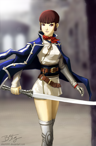 Woman white dress sword blue 3 - a white dress holding free wallpaper