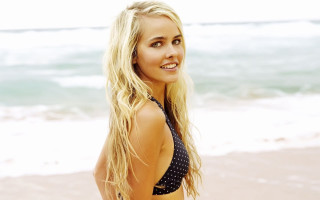 Woman bikini beach surfboard christabel - a surfboard free wallpaper